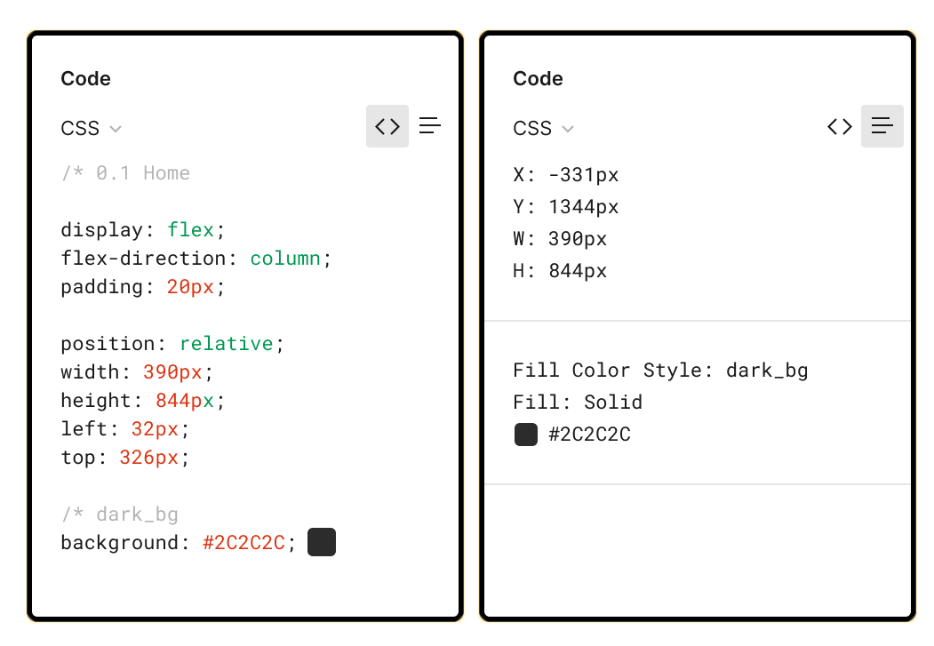 CODE VS TABLE